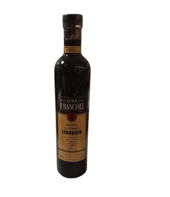 Luigi Francoli Grappa Limousin, fles bij slijterij t Bockje in Bathmen
