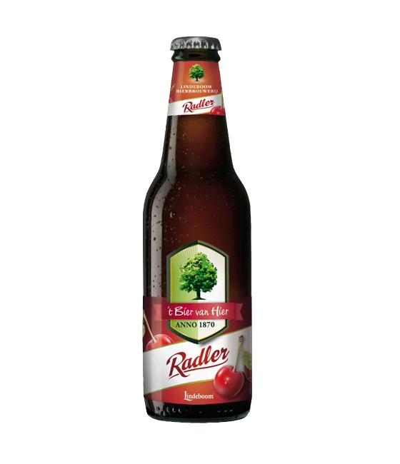 Lindeboom Kersen Radler, fles bij slijterij t Bockje in Bathmen