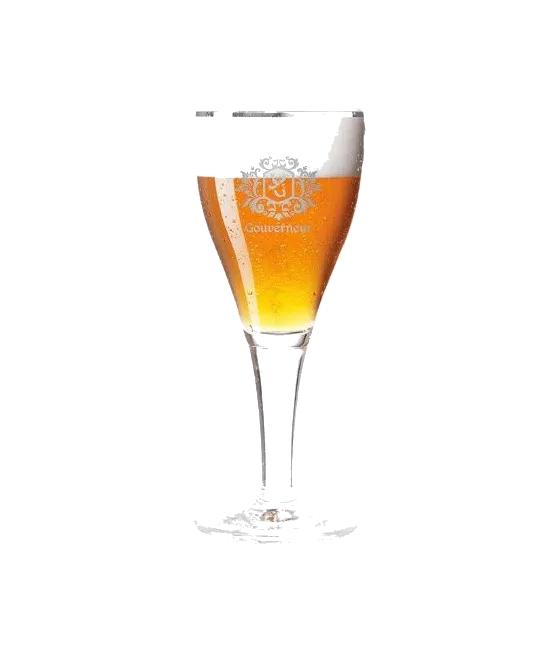 Gouverneur bierglas op voet, fles bij slijterij t Bockje in Bathmen