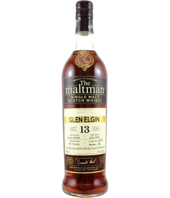 The Maltman Glen Elgin 13 Years Old, fles bij slijterij t Bockje in Bathmen