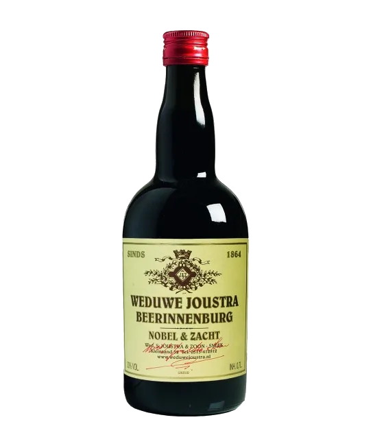 Weduwe Joustra Beerinnenburg, fles bij slijterij t Bockje in Bathmen