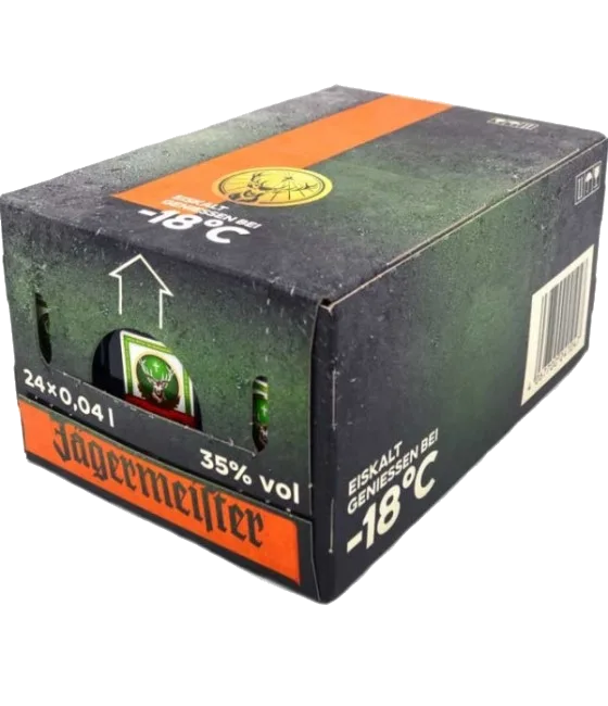 Jagermeister mini 4cl. doos 24 stuks, fles bij slijterij t Bockje in Bathmen