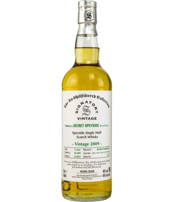 Signatory Vintage Secret Speyside 2009, fles bij slijterij t Bockje in Bathmen