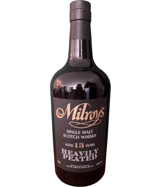 Milroy’s 13 Years Old Single Malt Heavily Peated, fles bij slijterij t Bockje in Bathmen