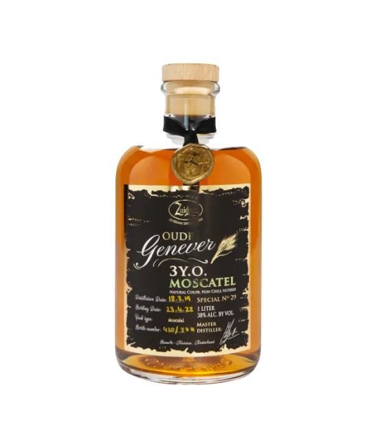 Zuidam Oude Genever Moscatel 3 Years Old, fles bij slijterij t Bockje in Bathmen