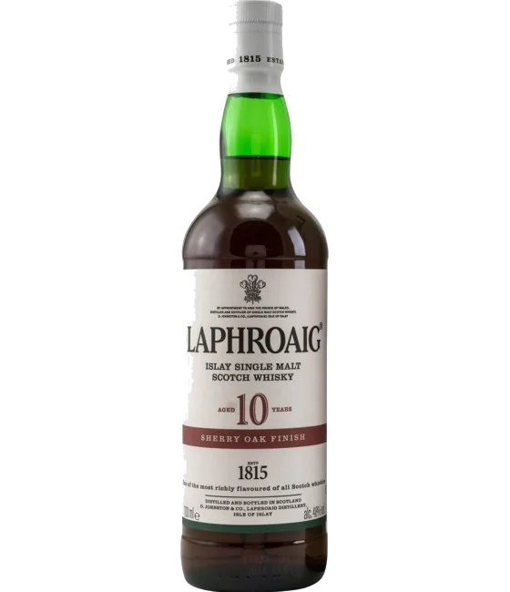 Laphroaig 10 Years Old Sherry Oak Finish, fles bij slijterij t Bockje in Bathmen