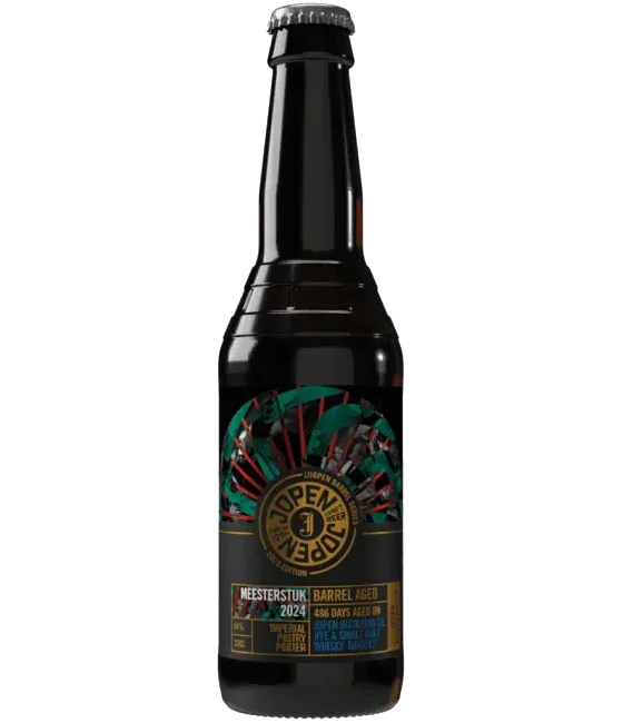 Jopen Barrel Aged Meesterstuk ’24 BA Porter Rye & Single Malt Whisky, fles bij slijterij t Bockje in Bathmen