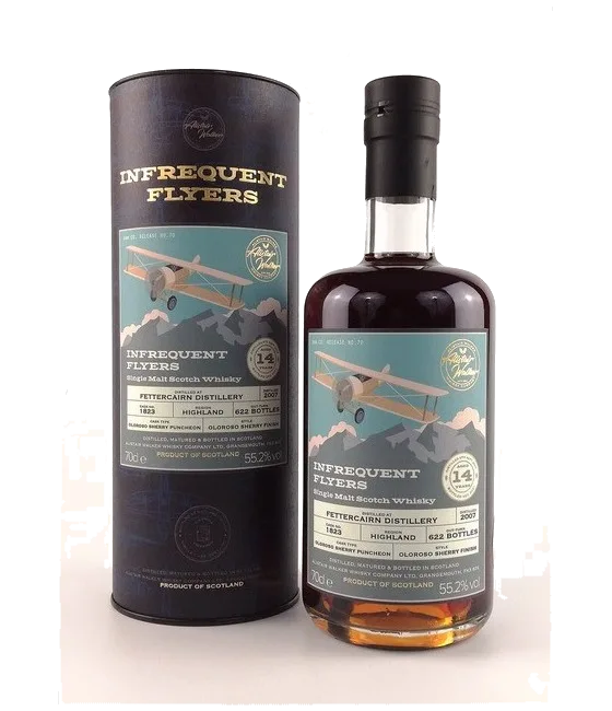 Infrequent Flyers Fettercairn 14Y 2007, fles bij slijterij t Bockje in Bathmen