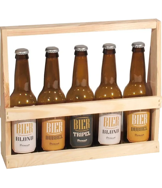Bierkratje Draagmodel 5 Fles Leeg, fles bij slijterij t Bockje in Bathmen