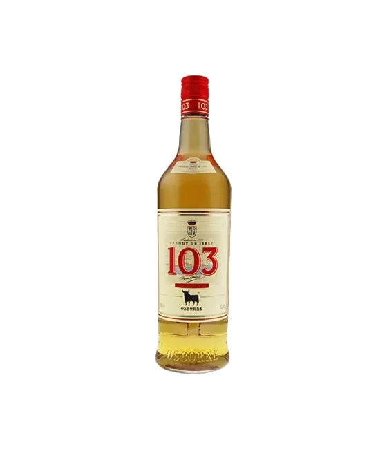 Osborne 103 Brandy, fles bij slijterij t Bockje in Bathmen