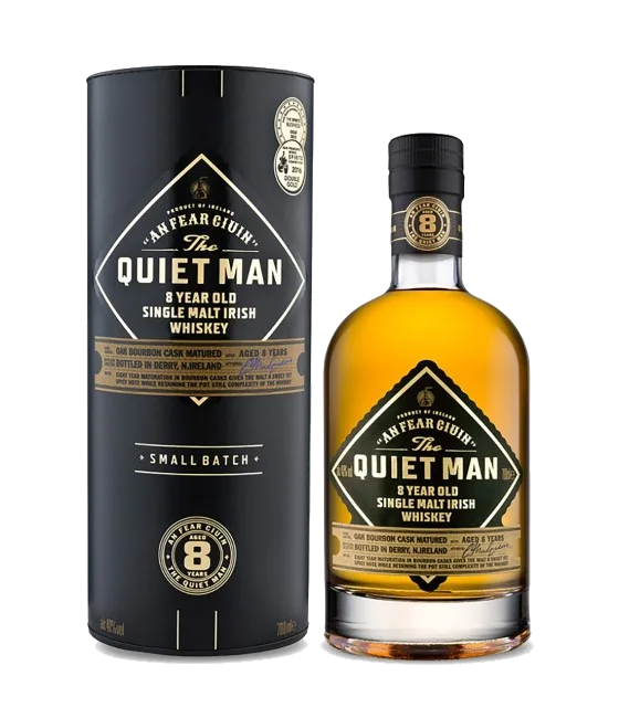 The Quiet Man Single Malt Irish Whiskey, fles bij slijterij t Bockje in Bathmen