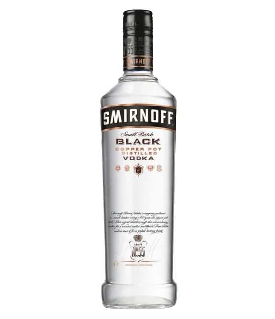 Smirnoff Black No.55 Copper pot distilled, fles bij slijterij t Bockje in Bathmen