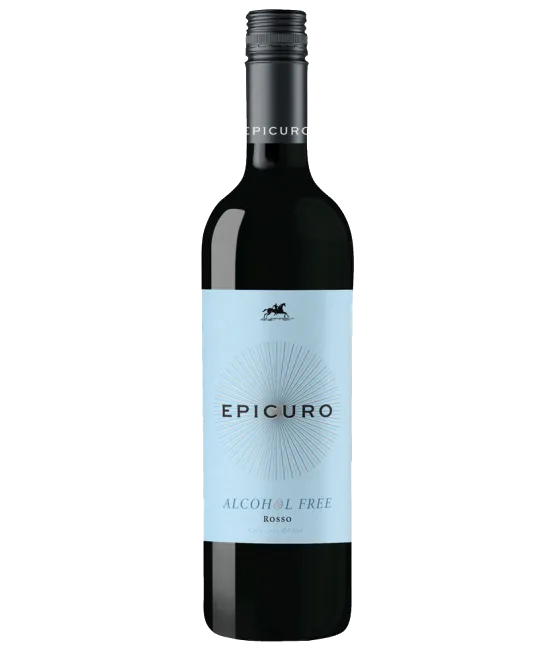 Epicuro Rosso alcohol free, fles bij slijterij t Bockje in Bathmen