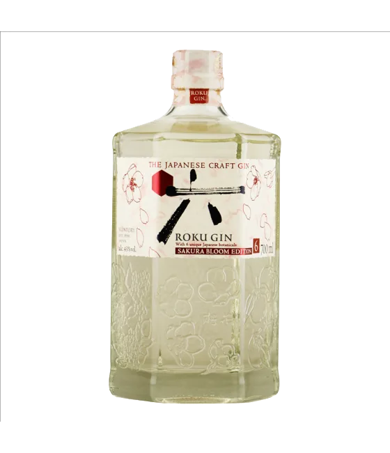 Roku Sakura Blossom Gin, fles bij slijterij t Bockje in Bathmen