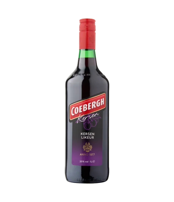 Coebergh Kersenlikeur, fles bij slijterij t Bockje in Bathmen
