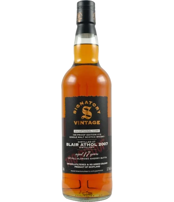 Signatory Vintage Blair Athol 2007 Exceptional Cask – 100 Proof Edition #12