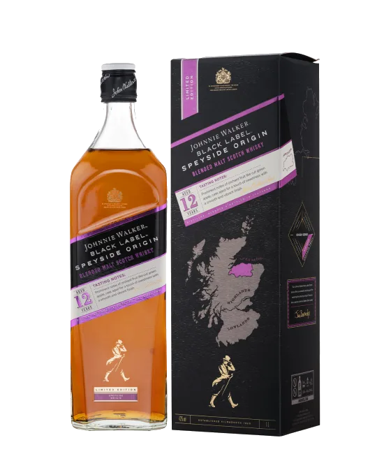 Johnnie Walker Black Label Speyside Origin, fles bij slijterij t Bockje in Bathmen