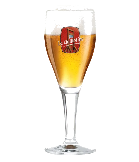 La Guillotine Bierglas Op Rode Voet 25cl., fles bij slijterij t Bockje in Bathmen