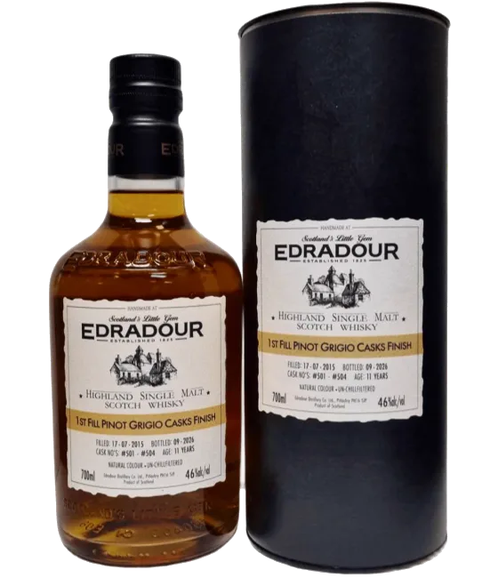 Edradour 11Y 2015 Michael-Eppan Pinot Grigio #501-504, fles bij slijterij t Bockje in Bathmen