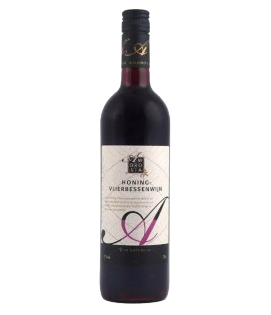 Ambrosia Honing Kruidenwijn Rood, fles bij slijterij t Bockje in Bathmen