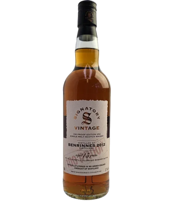 Signatory Vintage Benrinnes 2012 100 Proof Edition #56, fles bij slijterij t Bockje in Bathmen