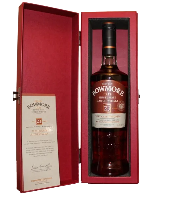 Bowmore 23 Years Old Islay Single Maltwhisky Vintage 1989, fles bij slijterij t Bockje in Bathmen