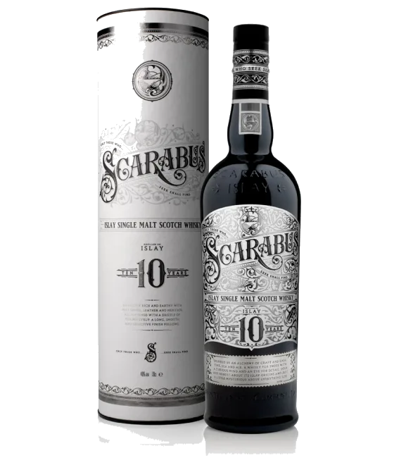 SCARABUS 10 Y Islay Malt whisky, fles bij slijterij t Bockje in Bathmen