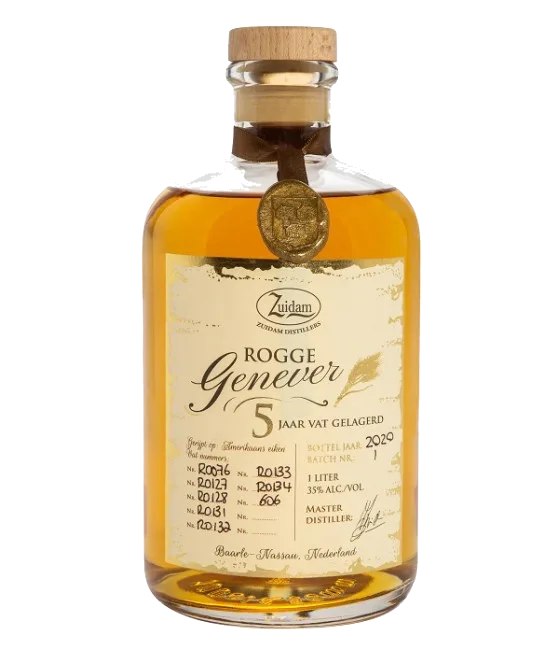Zuidam Rogge Genever 5 Jaar, fles bij slijterij t Bockje in Bathmen