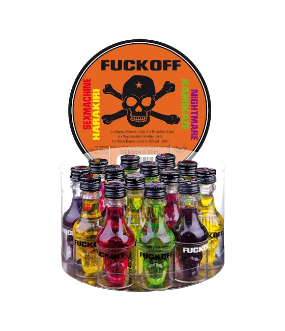 Fuckoff shots assorti 16 flesjes, fles bij slijterij t Bockje in Bathmen