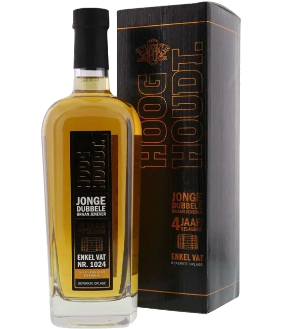 HOOGHOUDT 4 jaar gelegerde jonge jenever, fles bij slijterij t Bockje in Bathmen