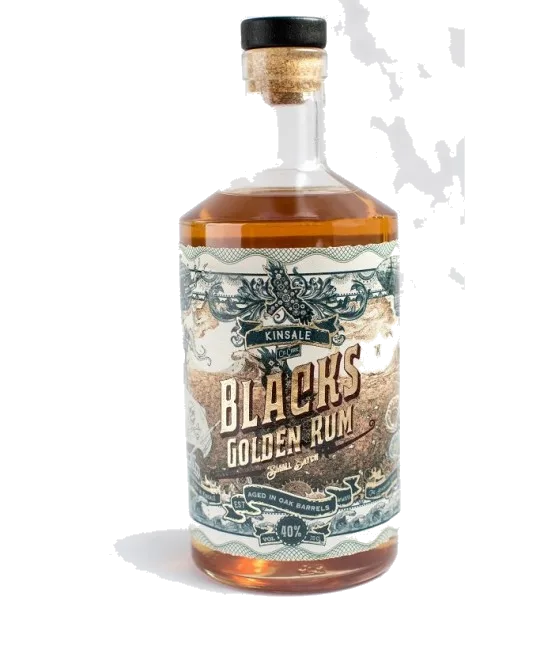 Blacks Irish Golden Rum, fles bij slijterij t Bockje in Bathmen
