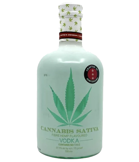 Cannabis Sativa Vodka, fles bij slijterij t Bockje in Bathmen