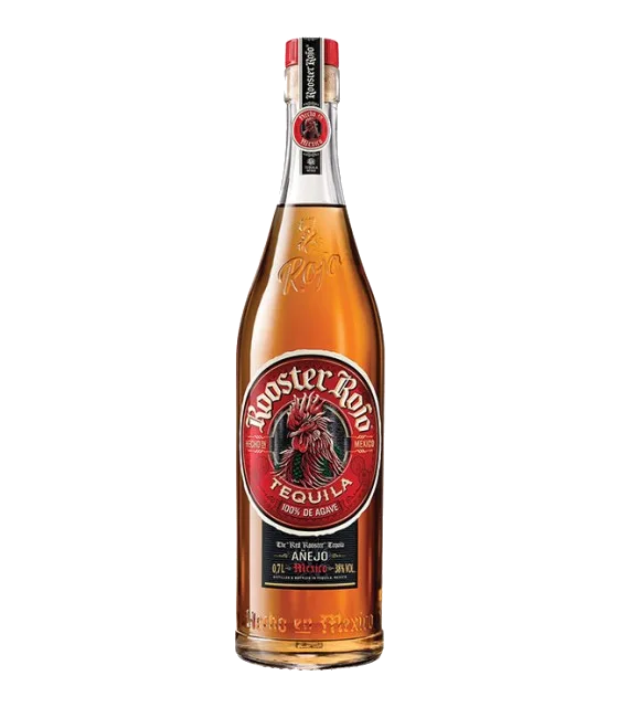 Rooster Rojo Añejo, fles bij slijterij t Bockje in Bathmen