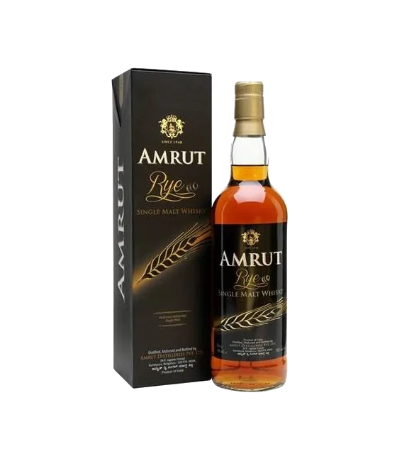 Amrut Rye Whisky 2nd Release, fles bij slijterij t Bockje in Bathmen
