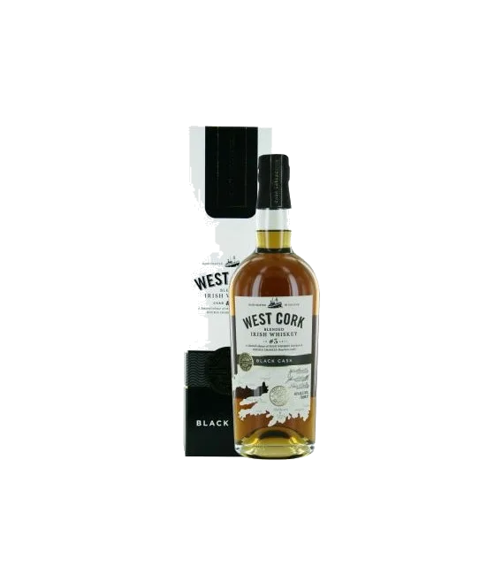 West Cork Irish Single Malt Whiskey Black Cask, fles bij slijterij t Bockje in Bathmen