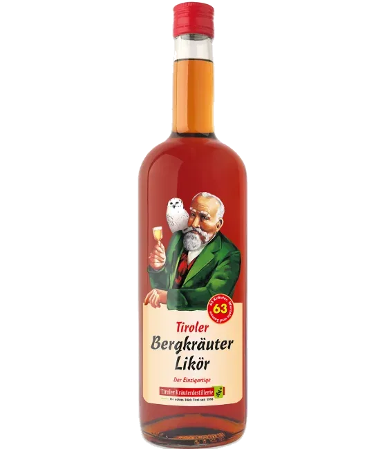 Tiroler Bergkrauter Likeur, fles bij slijterij t Bockje in Bathmen