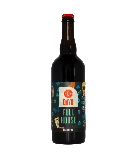 Davo Full House Quadrupel, fles bij slijterij t Bockje in Bathmen