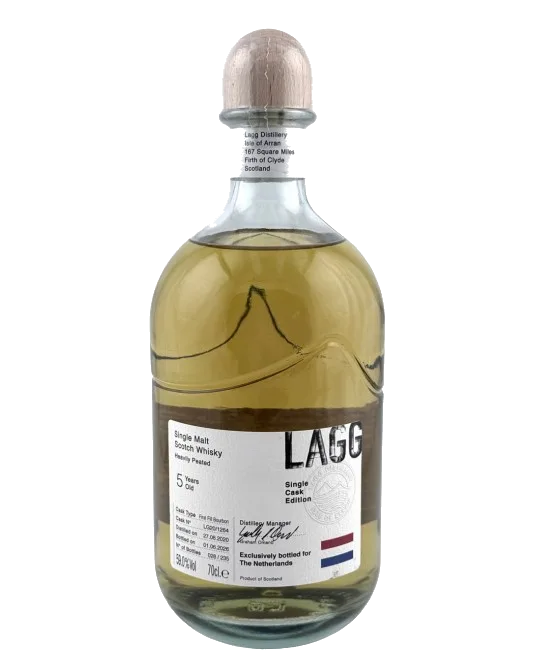 Lagg 5YO Single Cask Edition First Fill Bourbon Netherlands Edition, fles bij slijterij t Bockje in Bathmen
