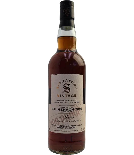 Signatory Vintage Balmenach 2016 100 Proof Edition #57, fles bij slijterij t Bockje in Bathmen
