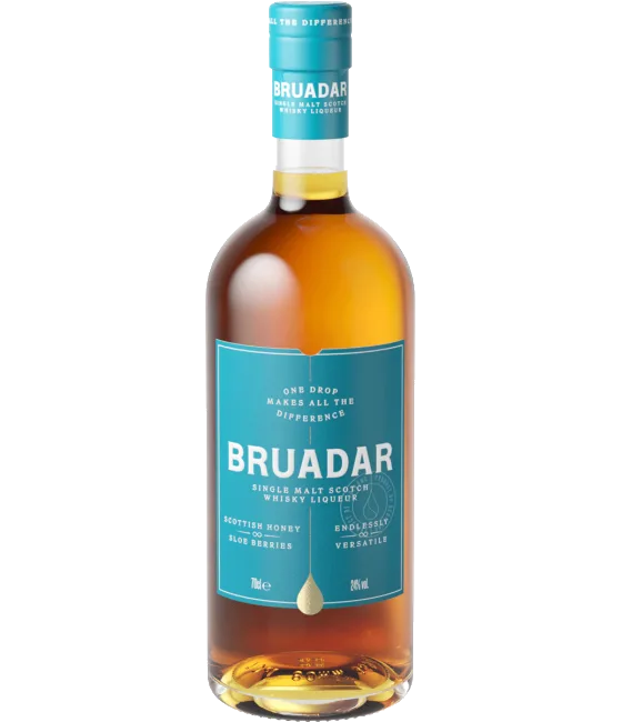 Bruadar Malt Whisky Liqueur, fles bij slijterij t Bockje in Bathmen