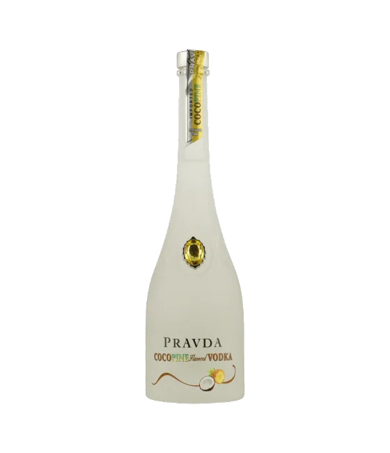 Pravda CocoPine Vodka, fles bij slijterij t Bockje in Bathmen
