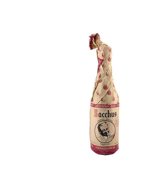 Bacchus Frambozenbier, fles bij slijterij t Bockje in Bathmen
