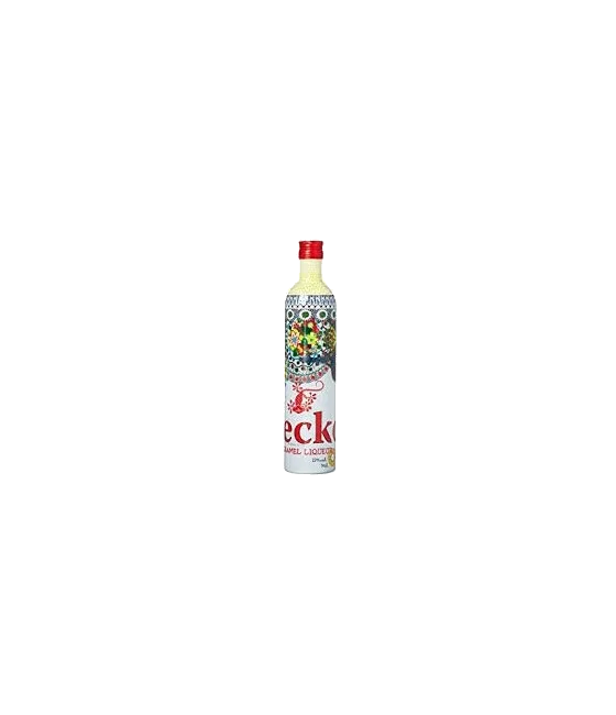 Gecko caramel Vodka liqueur, fles bij slijterij t Bockje in Bathmen