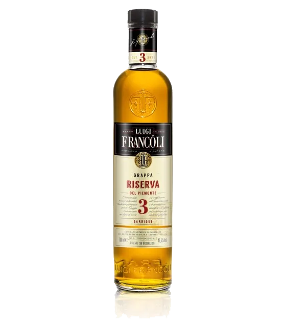 Francoli Grappa Riserva 3 Anni, fles bij slijterij t Bockje in Bathmen