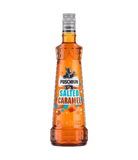 Puschkin Salted Caramel, fles bij slijterij t Bockje in Bathmen