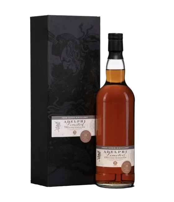 Adelphi Caroni Rum 1997 25 Years Old, fles bij slijterij t Bockje in Bathmen