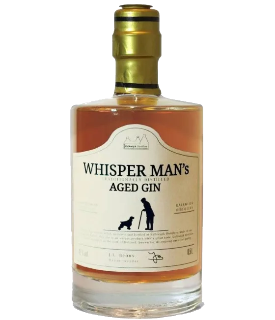 Kalkwijck Whisper Man’s Aged Gin, fles bij slijterij t Bockje in Bathmen