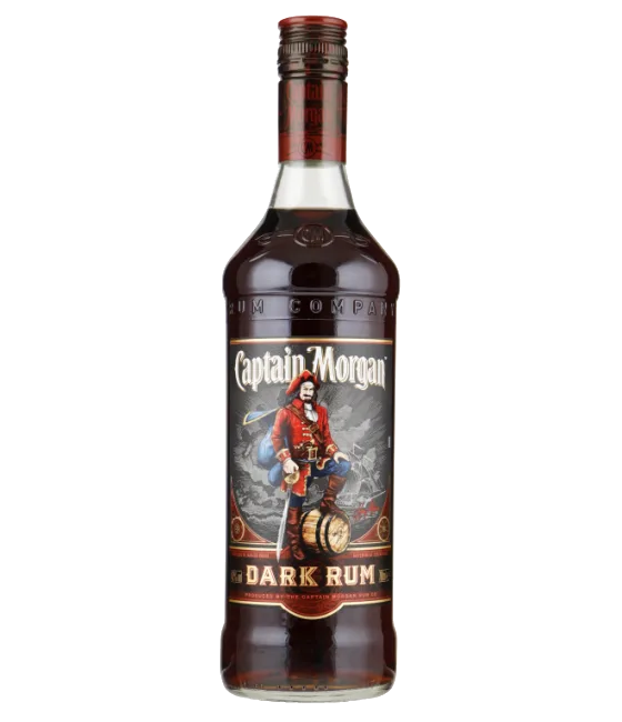Captain Morgan Dark Rum, fles bij slijterij t Bockje in Bathmen