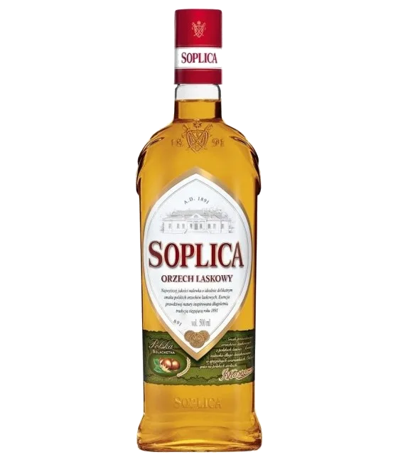 Soplica Orzech Laskowy Hazelnoot likeur, fles bij slijterij t Bockje in Bathmen