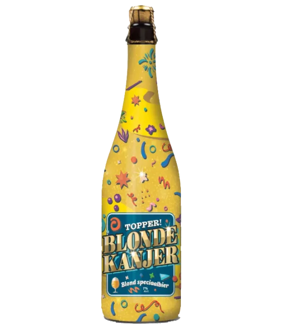 Topper! Blonde Kanjer Blond Speciaalbier, fles bij slijterij t Bockje in Bathmen